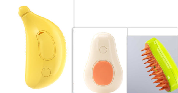 Steamy Cat Brush Cat Dog Grooming Comb Electric Self Cleaning Steam Cat Brush For Massage Avocado Shape Pet Spray Cat Grooming - Gusto Illusions