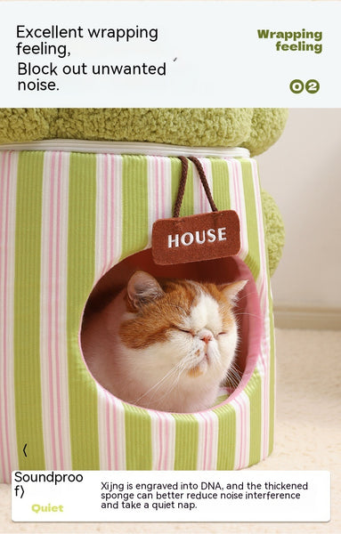 Pet Cauliflower Tree Hole Three-dimensional Closed Cat Nest - Gusto Illusions
