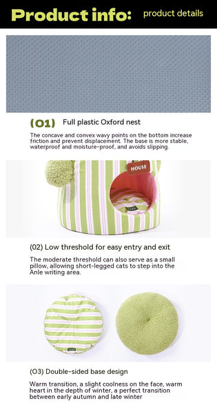 Pet Cauliflower Tree Hole Three-dimensional Closed Cat Nest - Gusto Illusions