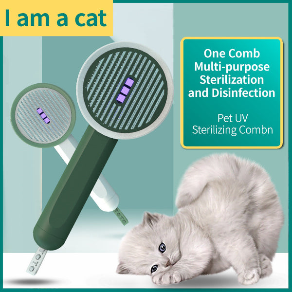 Pet Germicidal Sterilizing Comb Usb Rechargeable Cat Dog Automatic Hair Removal Brush Floating Beauty Comb Grooming Tool - Gusto Illusions