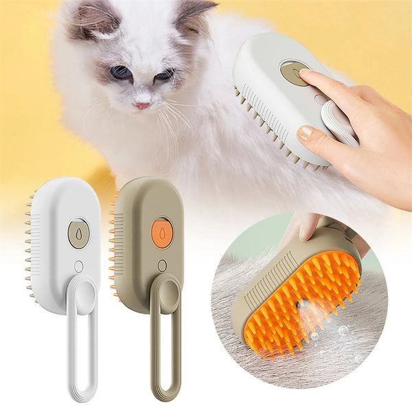 Cat Steam Brush Steamy Dog Brush 3 In 1 Electric Spray Cat Hair Brushes For Massage Pet Grooming Comb Hair Removal Combs Pet Products - Gusto Illusions