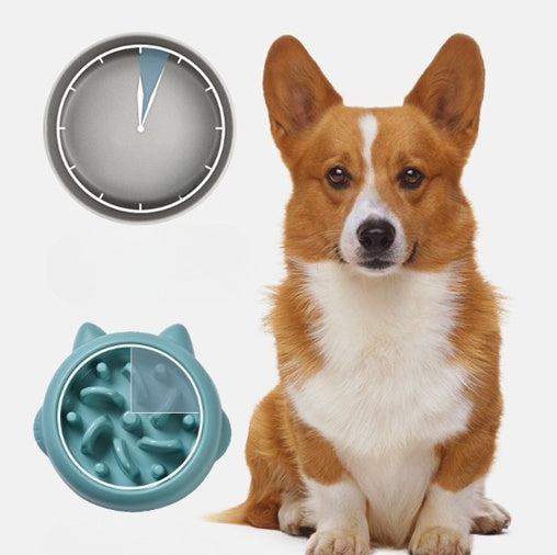 Pet Dog Cat Slow Feeder Bowls Anti Choking Slow Feeder Dish Bowl Home Dog Eating Plate Anti Gulping Bowl Supplies - Gusto Illusions
