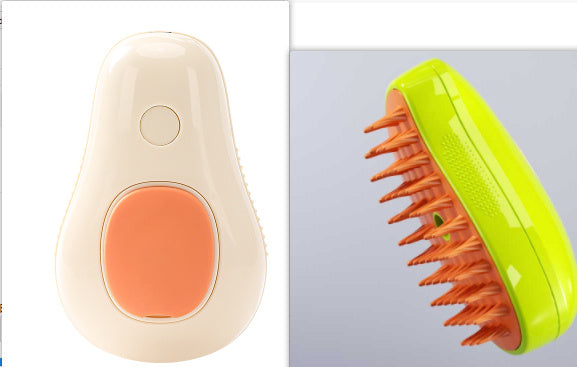 Steamy Cat Brush Cat Dog Grooming Comb Electric Self Cleaning Steam Cat Brush For Massage Avocado Shape Pet Spray Cat Grooming - Gusto Illusions