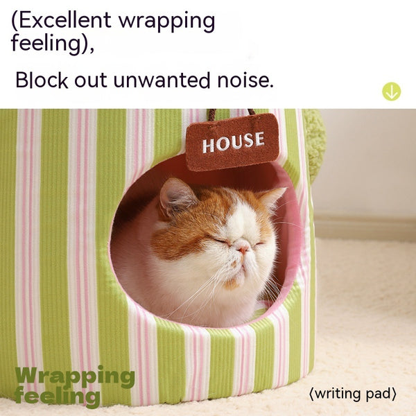 Pet Cauliflower Tree Hole Three-dimensional Closed Cat Nest - Gusto Illusions
