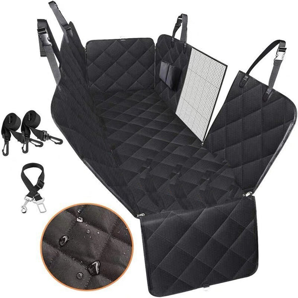 Dog Car Seat Cover View Mesh Pet Carrier Hammock Safety Protector Car Rear Back Seat Mat With Zipper And Pocket For Travel - Gusto Illusions