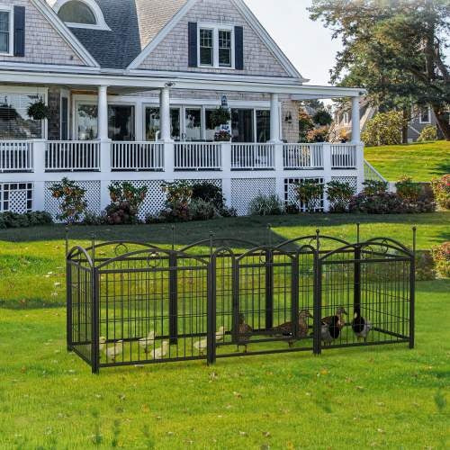 Dog Playpen Indoor/Outdoor – 24" Height, 8-Panel Metal Exercise Pen with Door