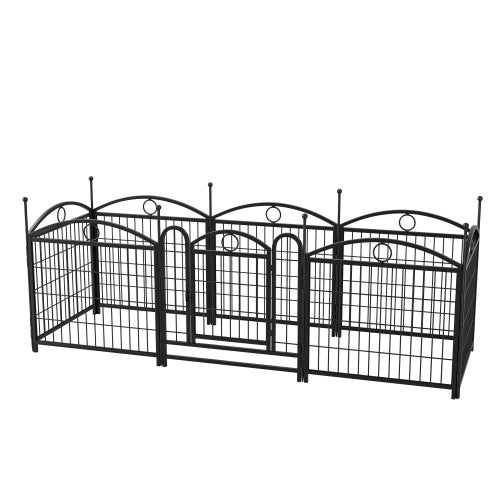 Dog Playpen Indoor/Outdoor – 24" Height, 8-Panel Metal Exercise Pen with Door