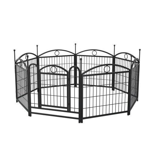 Dog Playpen Indoor/Outdoor – 24" Height, 8-Panel Metal Exercise Pen with Door