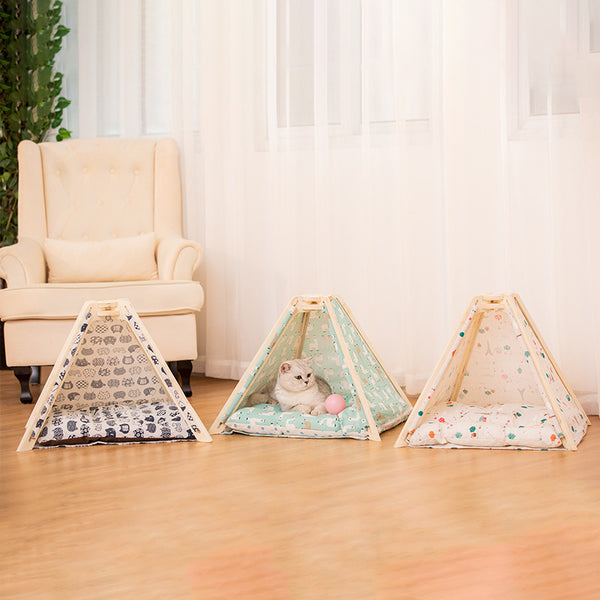 Removable Cat Bed House Dog Bed Kennel Sofa Cushion Puppy Bed Cat Rug Dog House Pet Beds For Dogs Cat House Cama Gatos Dog Tent - Gusto Illusions