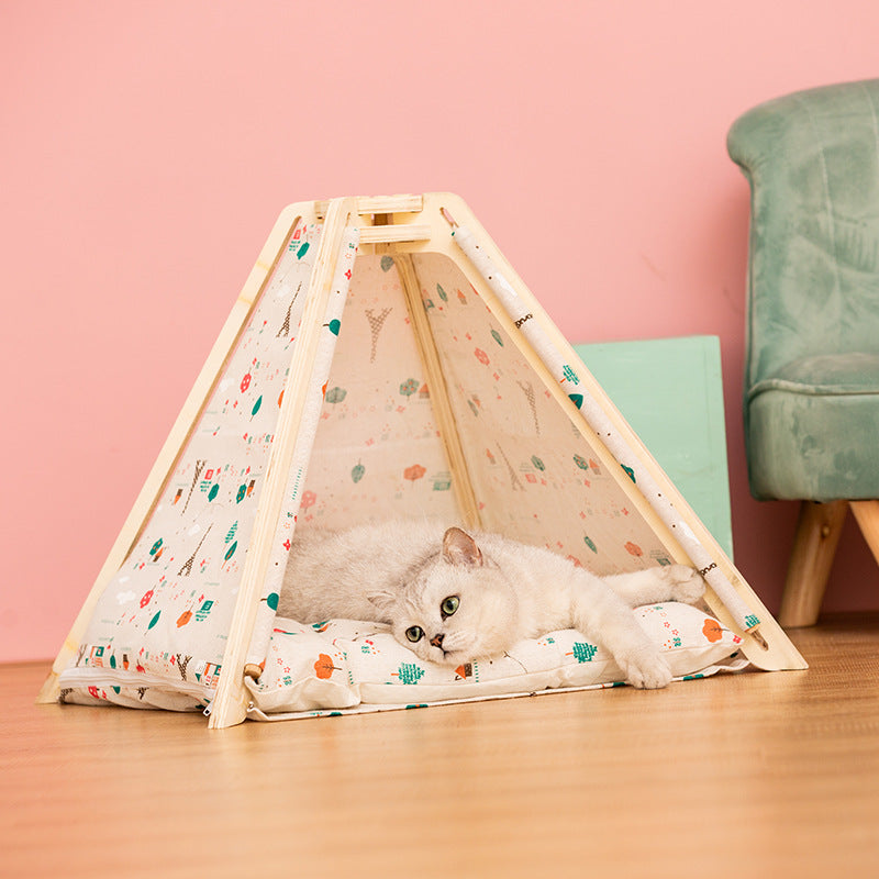 Removable Cat Bed House Dog Bed Kennel Sofa Cushion Puppy Bed Cat Rug Dog House Pet Beds For Dogs Cat House Cama Gatos Dog Tent - Gusto Illusions