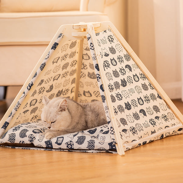Removable Cat Bed House Dog Bed Kennel Sofa Cushion Puppy Bed Cat Rug Dog House Pet Beds For Dogs Cat House Cama Gatos Dog Tent - Gusto Illusions